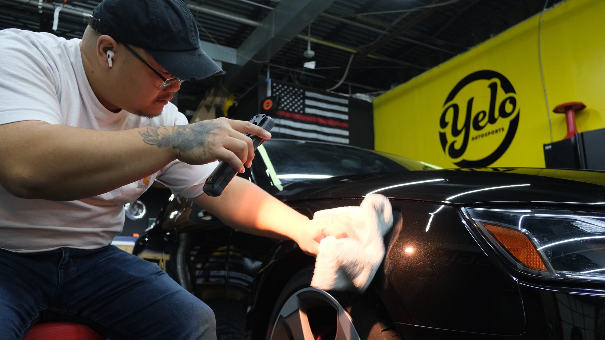 Clay bar and hand polishing on an Audi — Yelo Autosports Minneapolis